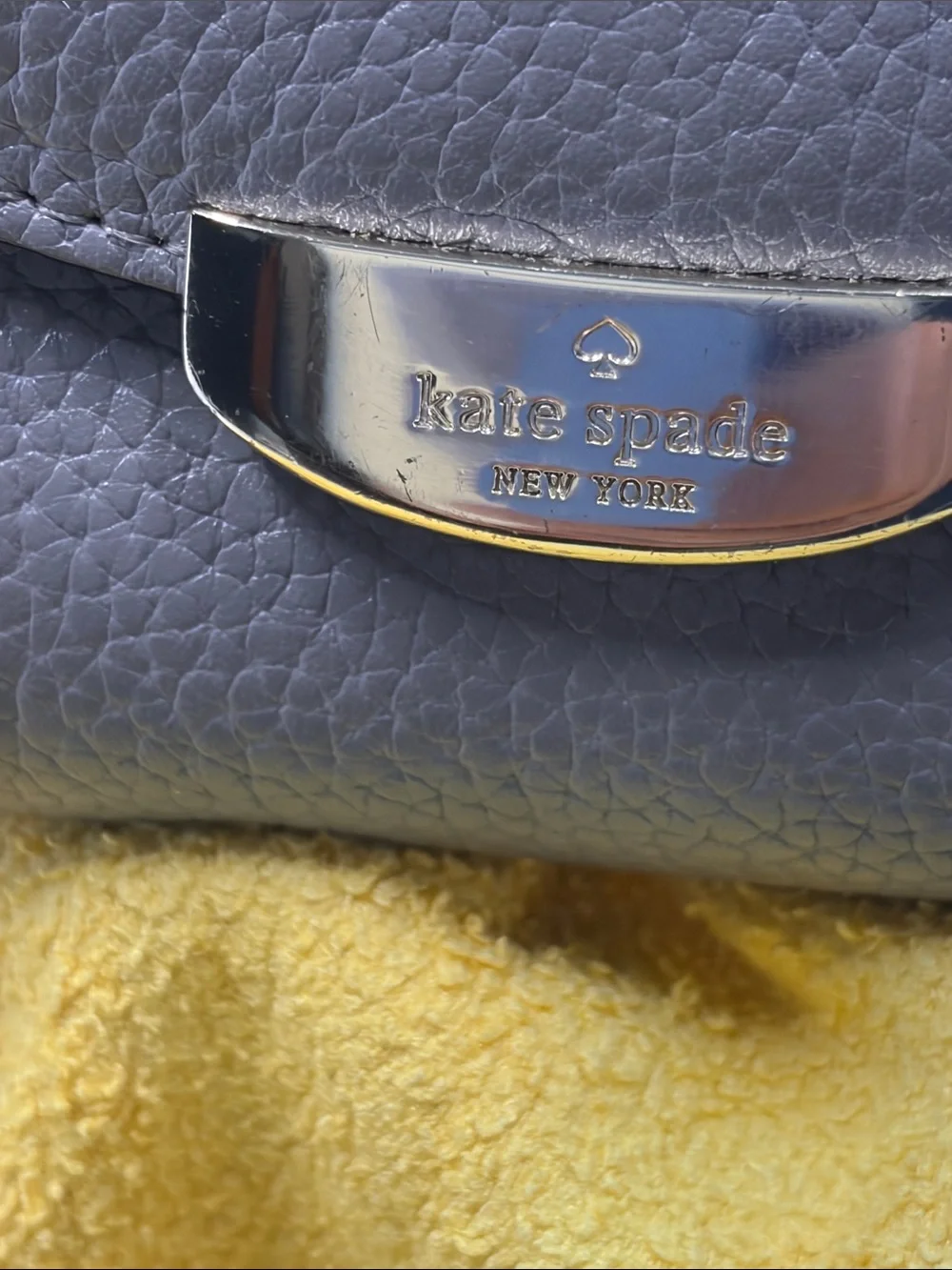 Kate Spade Gray Leather Wallet - Foldover Card Organizer